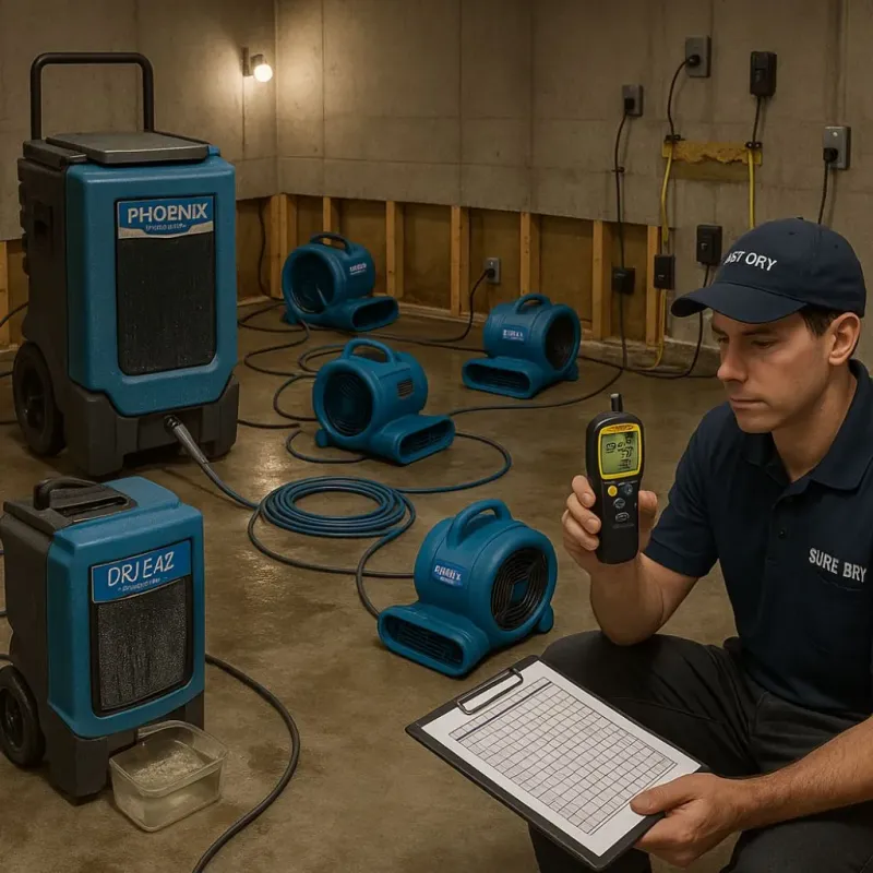 Structural Drying and Dehumidification process in Knollwood, IL